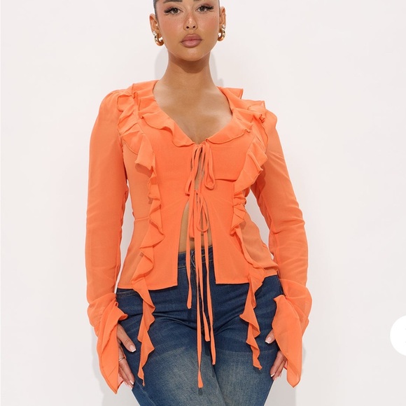 Fashion Nova Tops - Proper Attitude Chiffon Flyaway Top